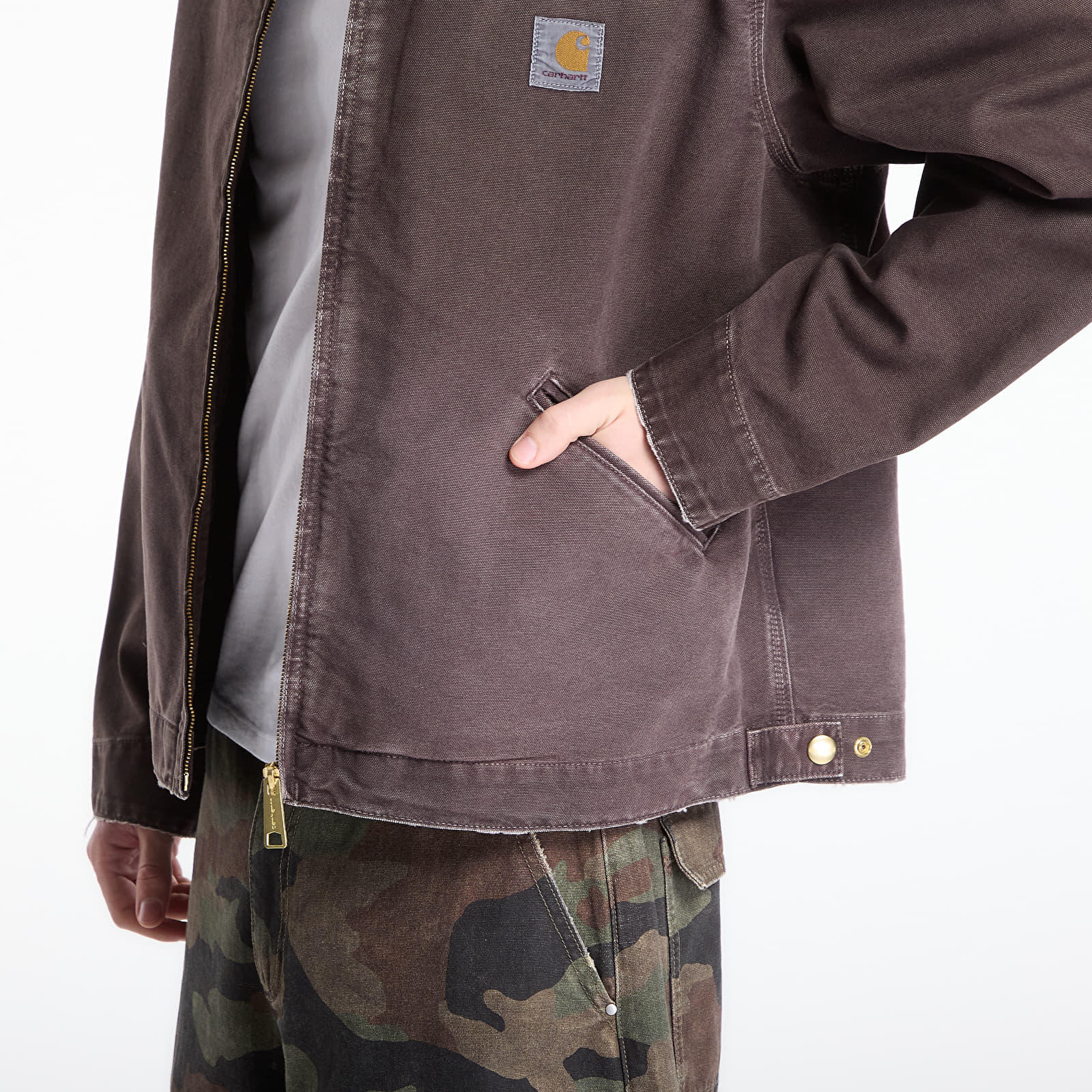 Pánske bundy Carhartt WIP OG Detroit Jacket UNISEX Tobacco/ Tobacco Destroy Wash