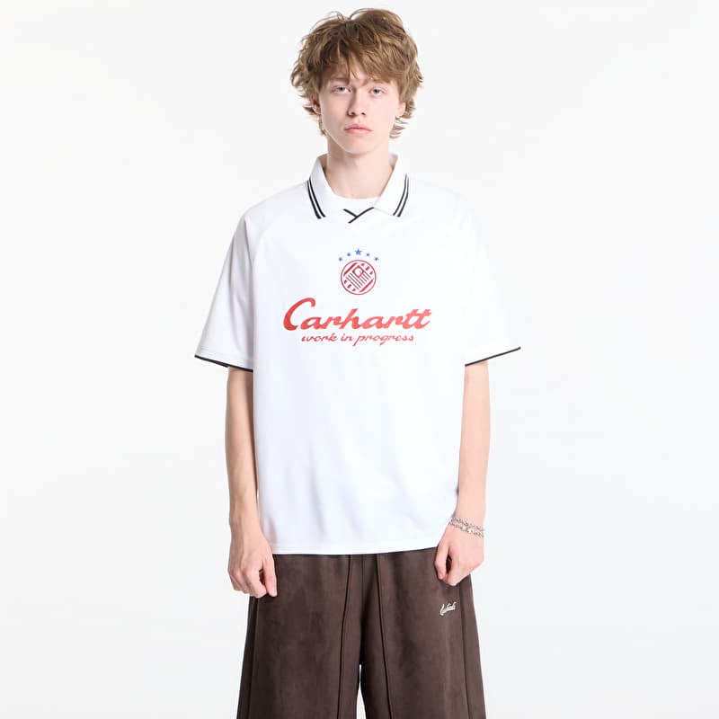 T-särk Carhartt WIP S/S Terrace Football T-Shirt UNISEX Heart Train Jacquard, White