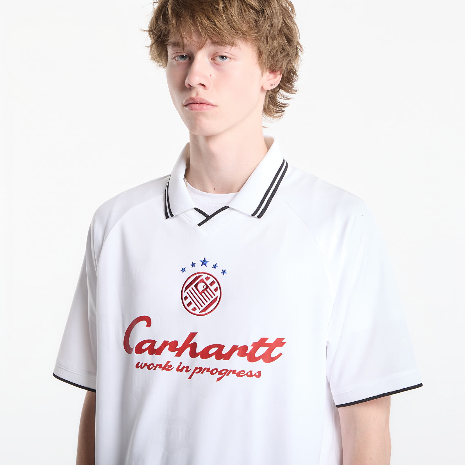 Pánske tričká Carhartt WIP S/S Terrace Football T-Shirt UNISEX Heart Train Jacquard, White