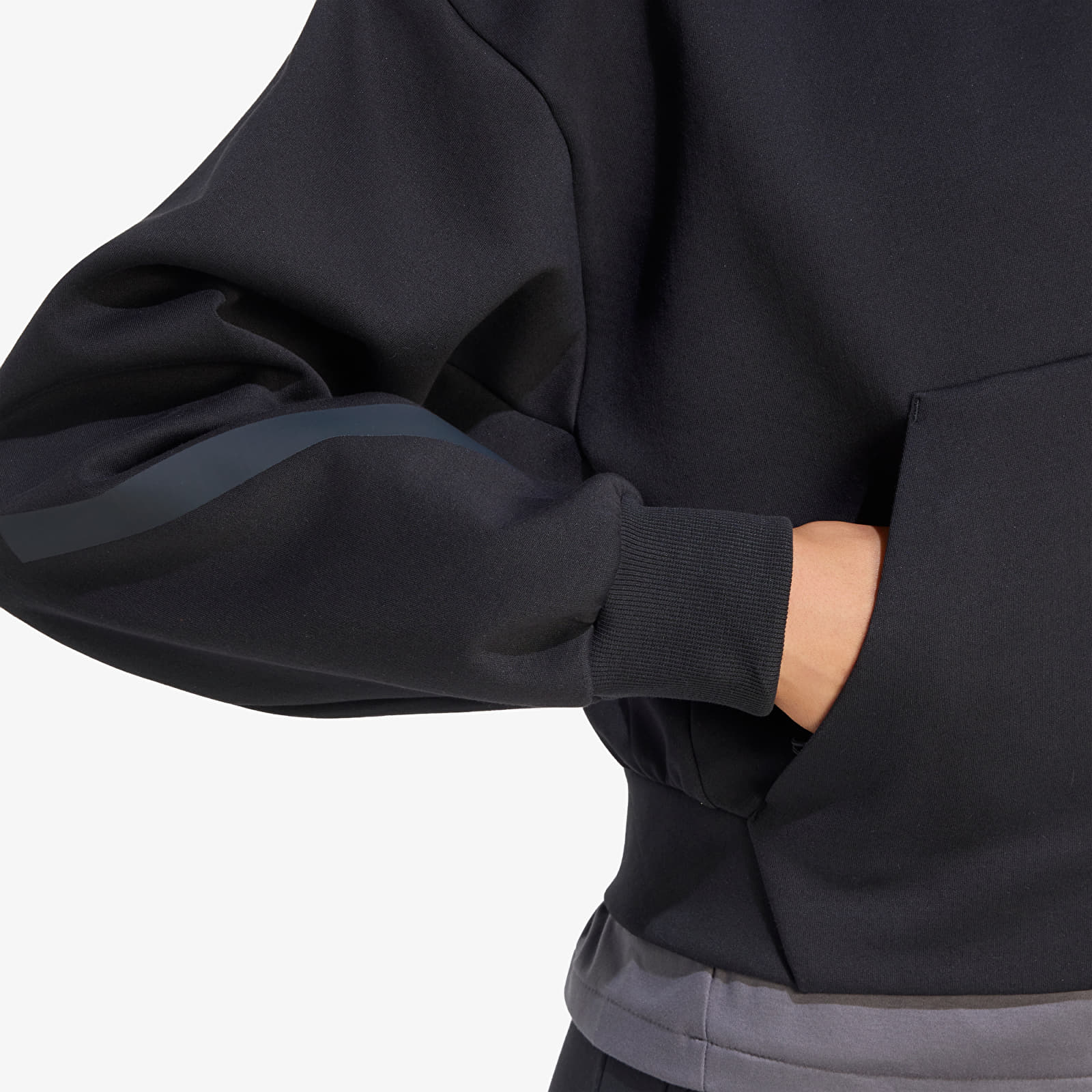 Moletons e blusas de moletom adidas Z.N.E. Cropped Full Zip Sweatshirt Black