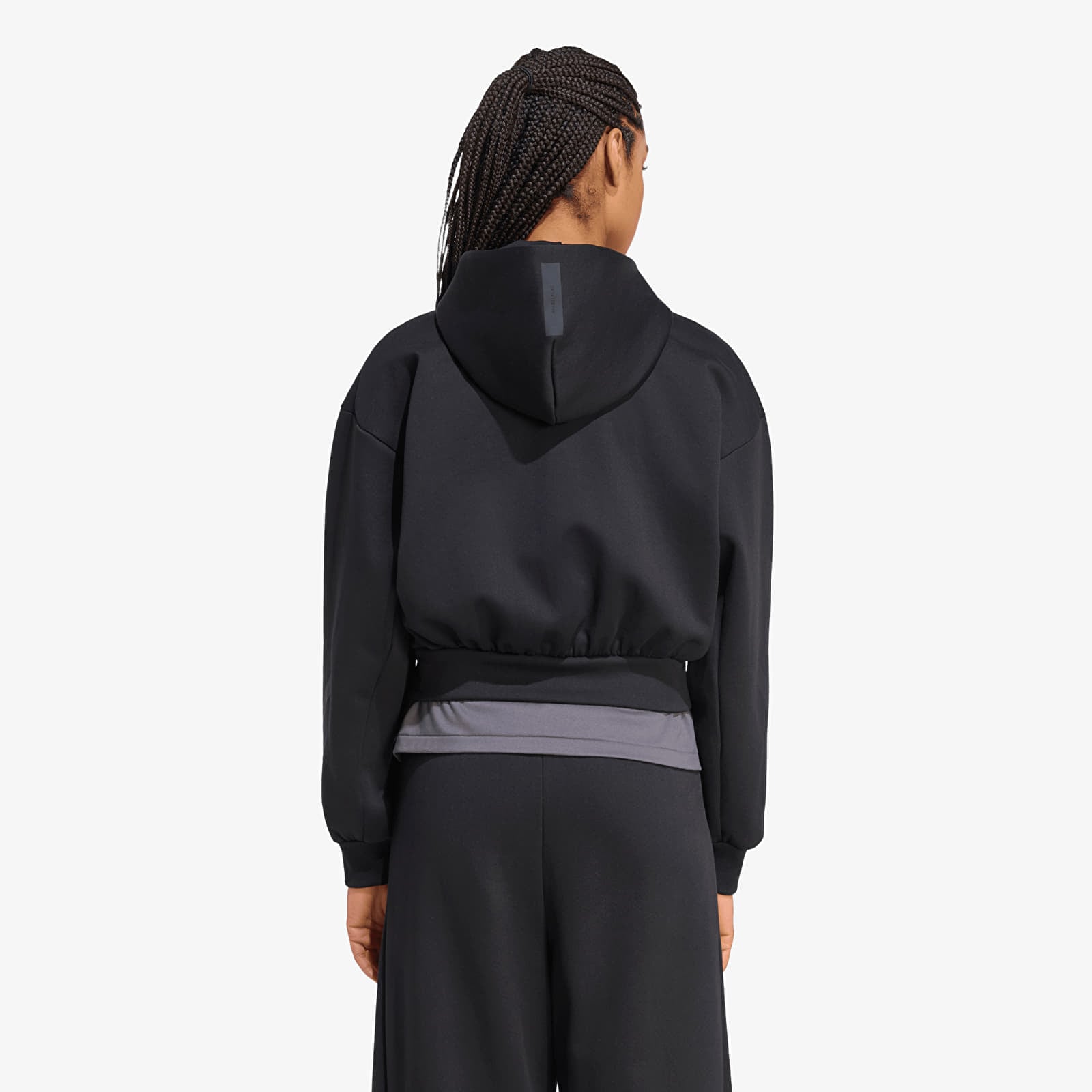 Moletons e blusas de moletom adidas Z.N.E. Cropped Full Zip Sweatshirt Black