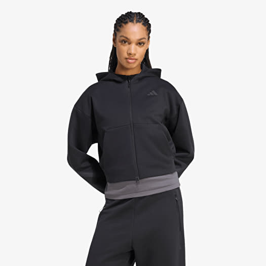 Mikina adidas Z.N.E. Cropped Full Zip Sweatshirt Black