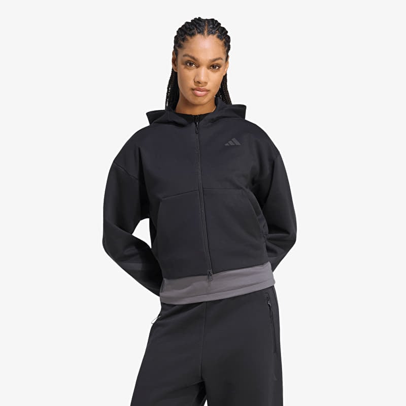 Sweatshirt adidas Z.N.E. Cropped Full Zip Sweatshirt Black