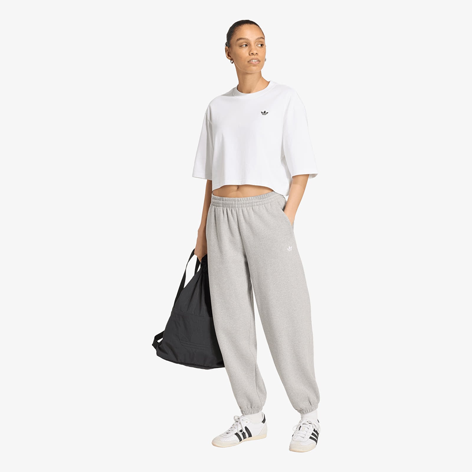 Sieviešu T-krekli adidas Essentials Crop T-shirt White