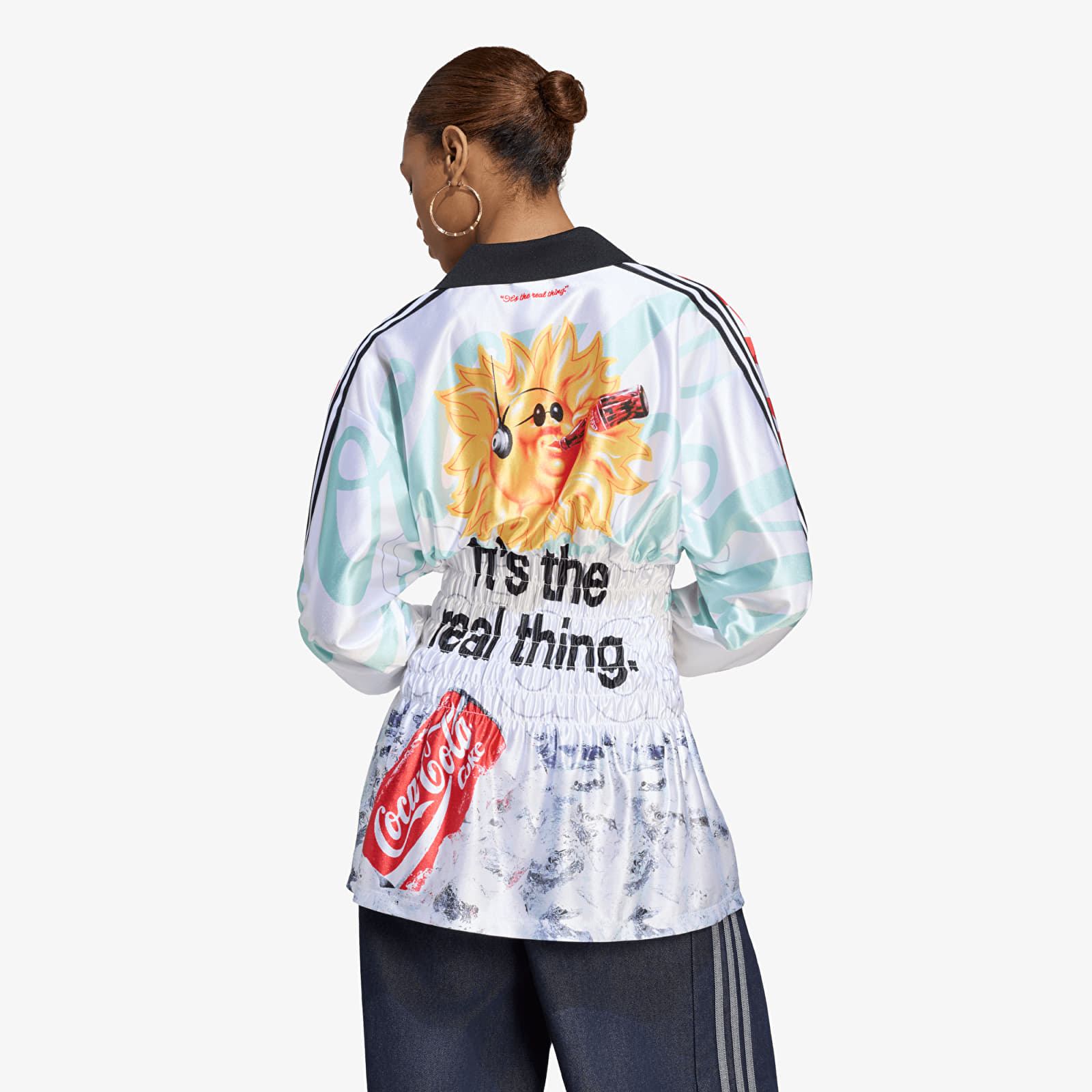Sieviešu krekliņi adidas x Coca Cola Mash Up Smocked Jersey White/ Multicolor