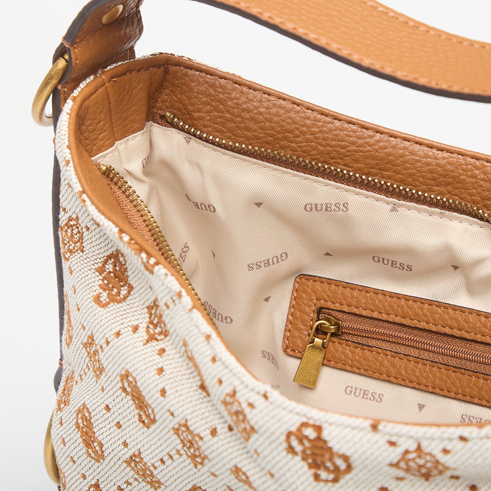 Skuldertasker GUESS Camden Shoulder Bag Cognac Logo
