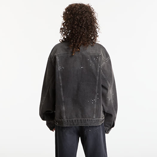 Carhartt WIP Helston Jacket UNISEX Black Destroy Wash, Splatter