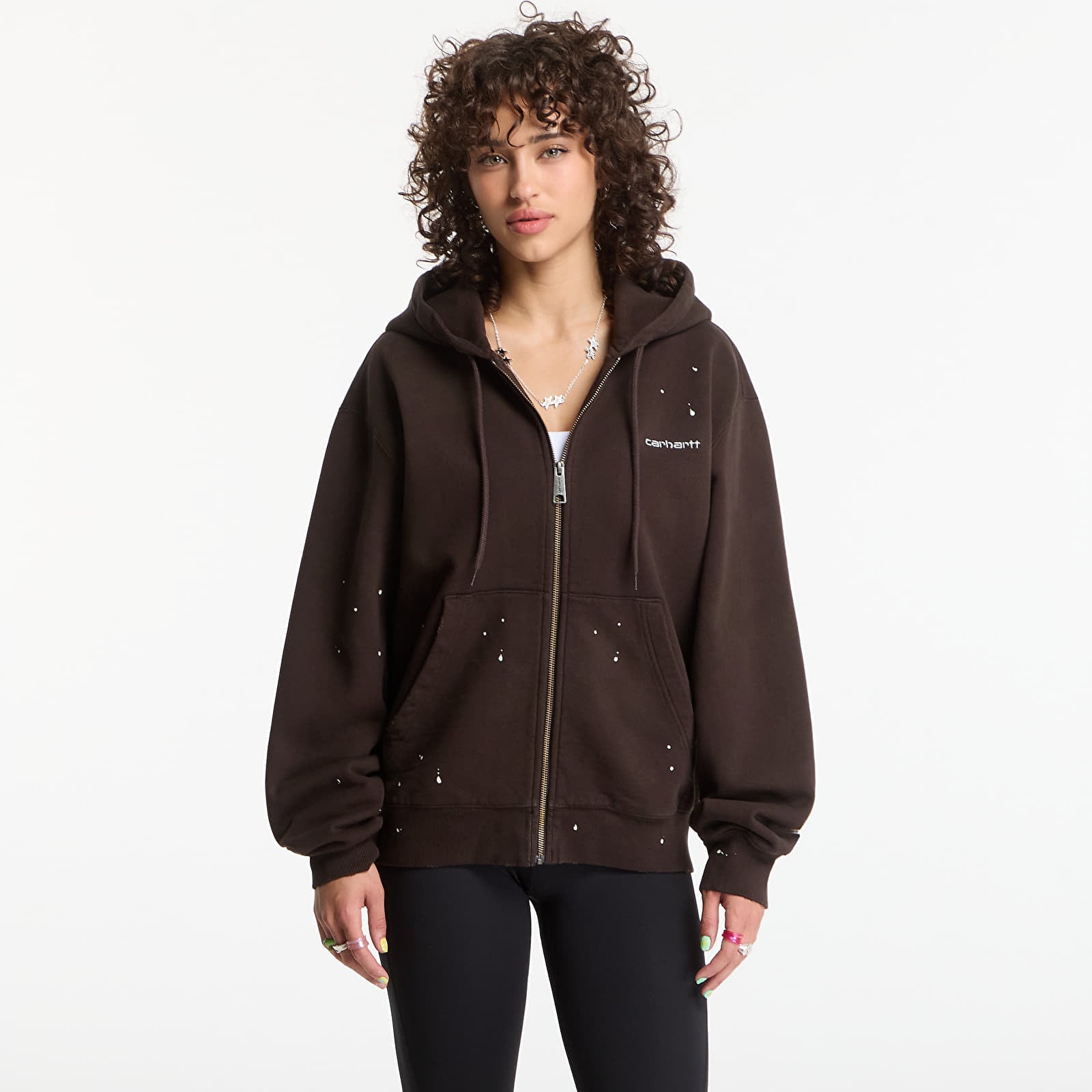 Мужские худи Carhartt WIP Hooded Painter Jacket UNISEX Tobacco Destroy Wash, Splatter