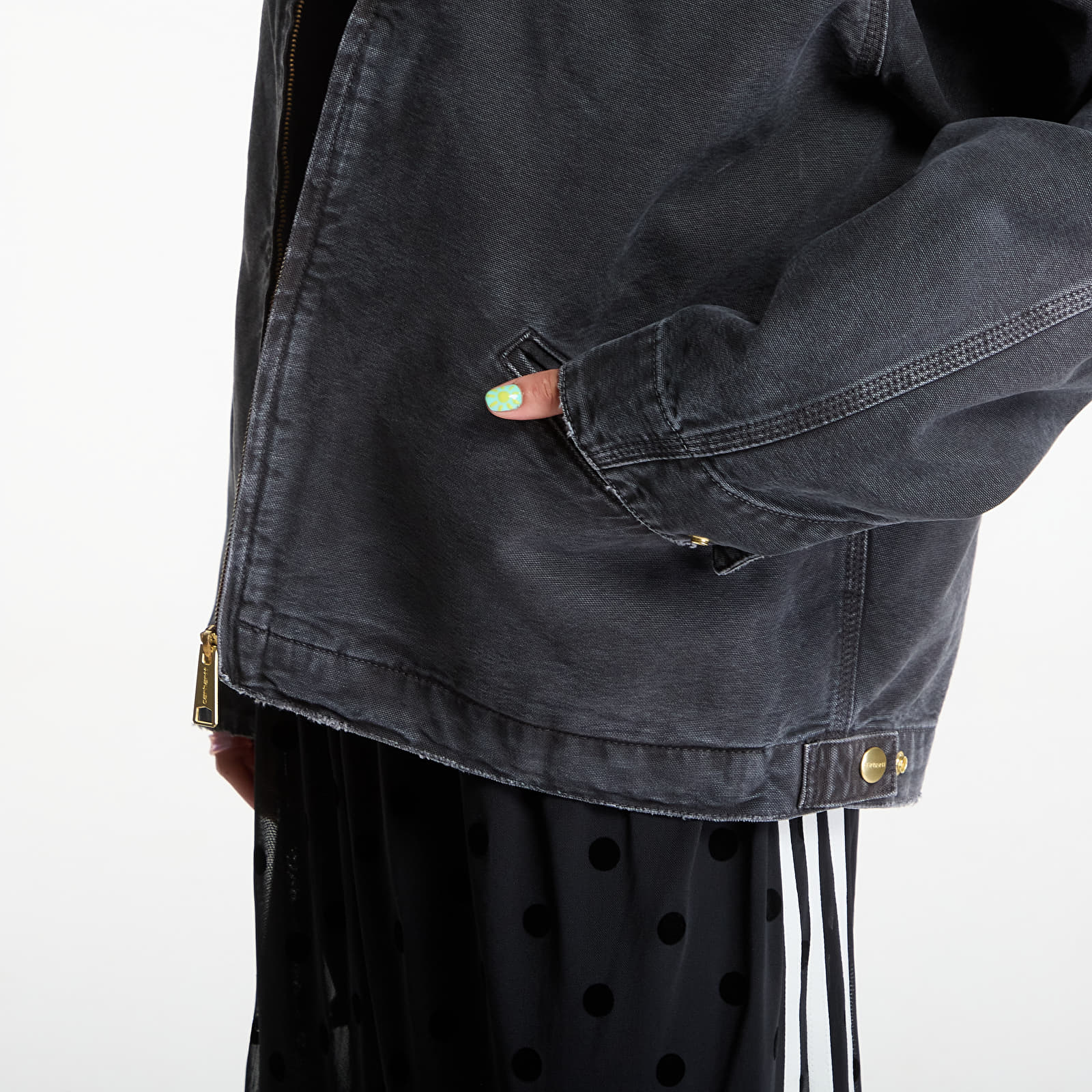 Herrenjacken Carhartt WIP OG Detroit Jacket UNISEX Black/ Black Destroy Wash