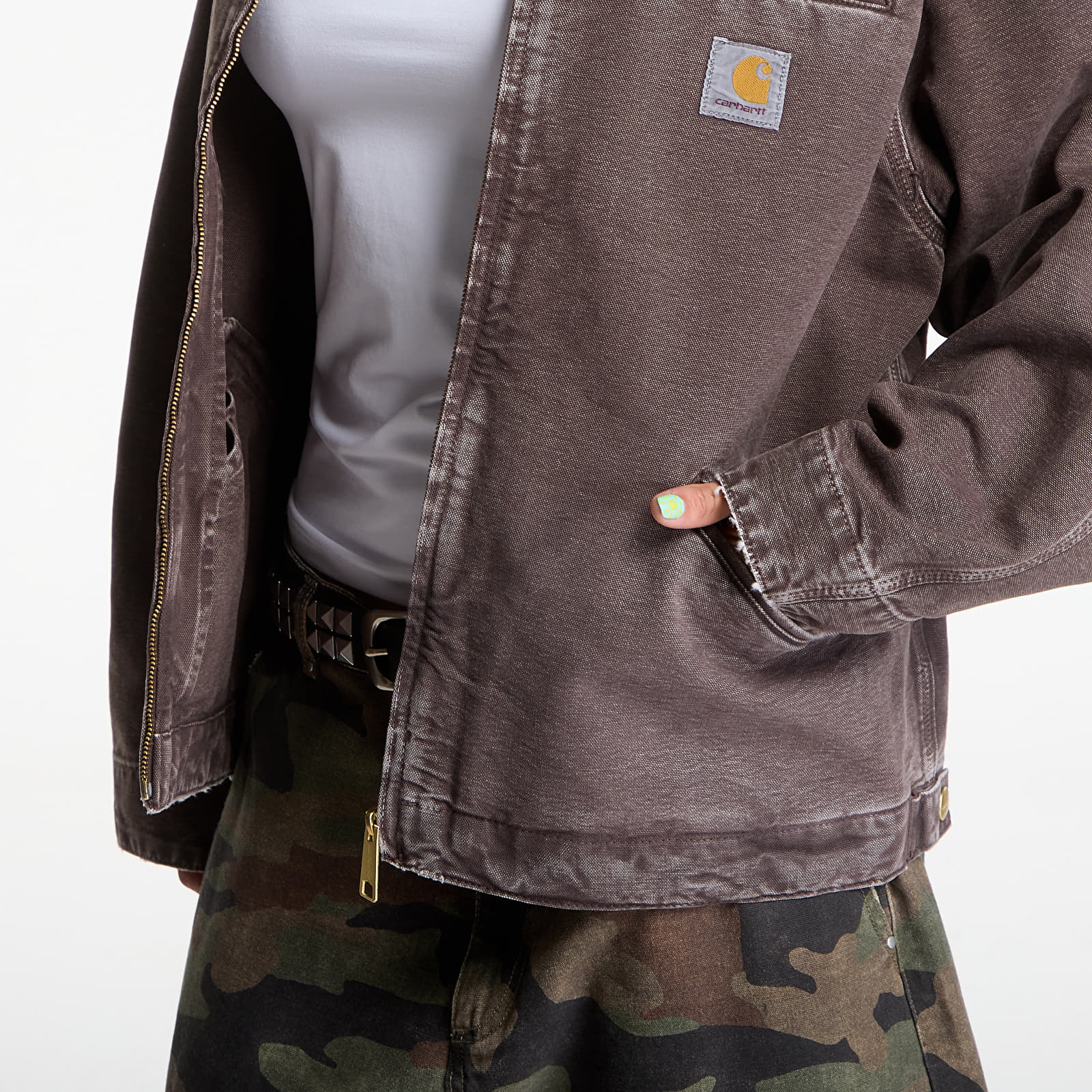 Pánske bundy Carhartt WIP OG Detroit Jacket UNISEX Tobacco/ Tobacco Destroy Wash