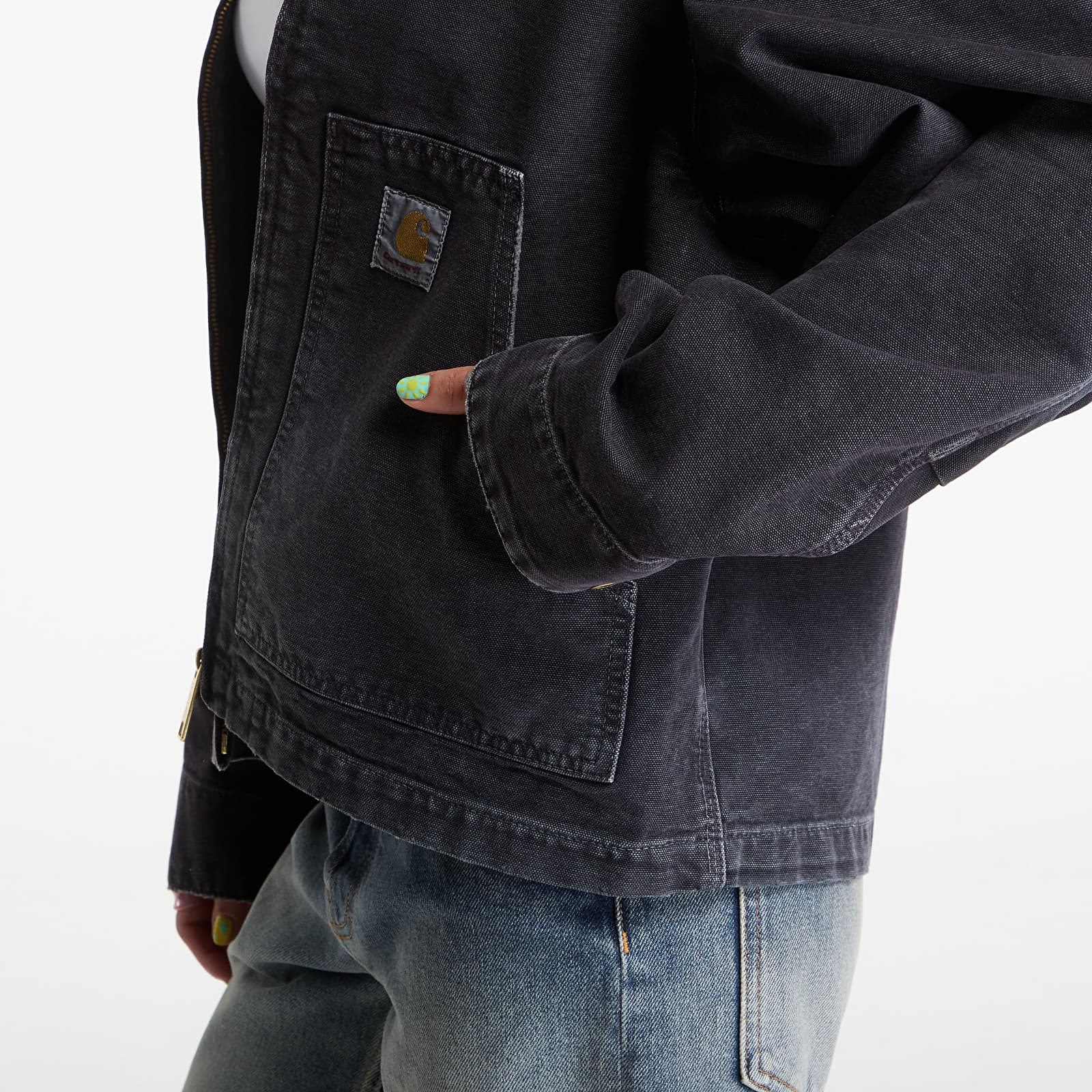 Herrenjacken Carhartt WIP OG Arcan Jacket UNISEX Black/ Black Destroy Wash