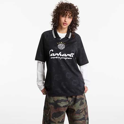 Tricou Carhartt WIP S/S Terrace Football T-Shirt UNISEX Heart Train Jacquard, Black