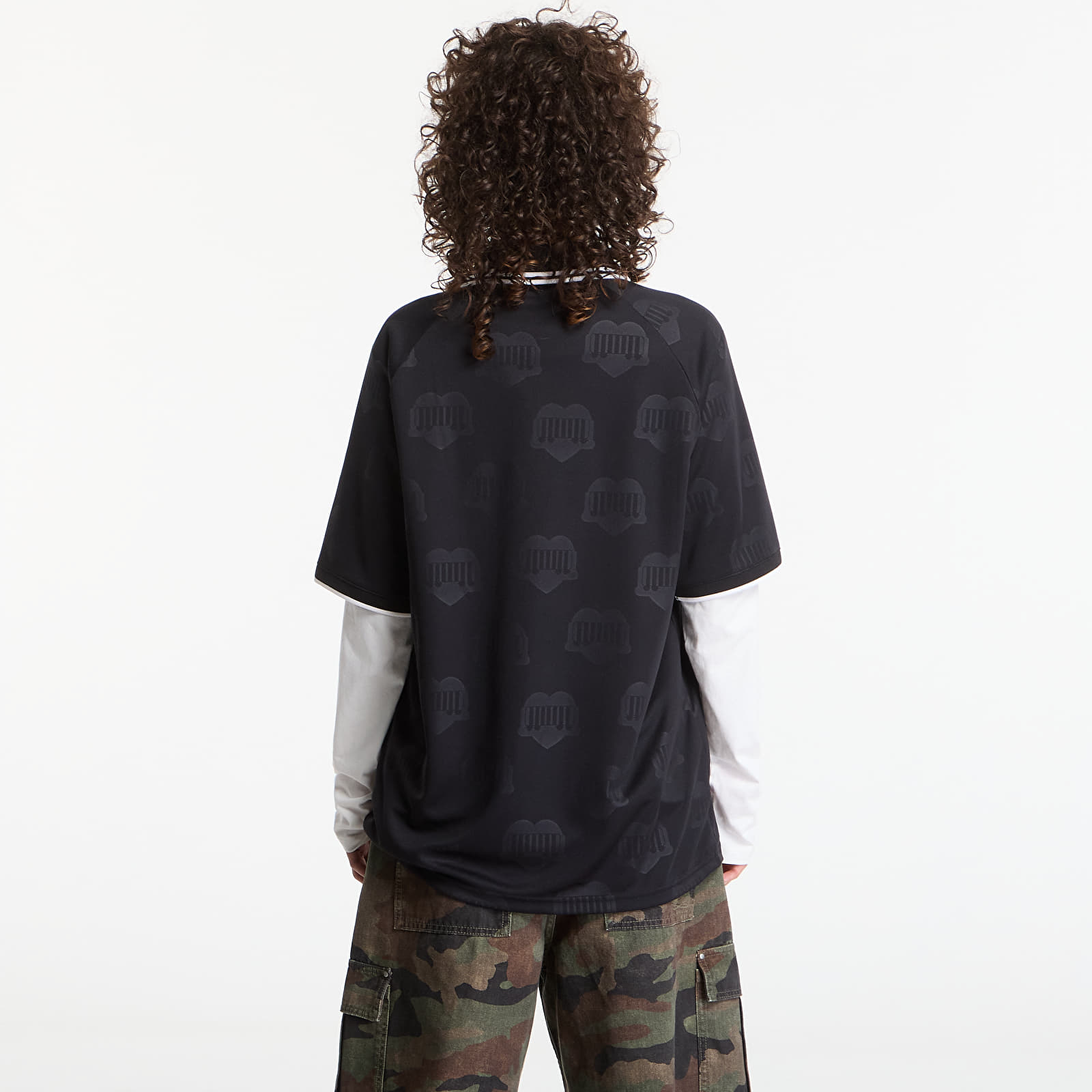 T-shirts för män Carhartt WIP S/S Terrace Football T-Shirt UNISEX Heart Train Jacquard, Black