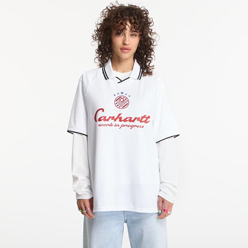 T-shirt Carhartt WIP S/S Terrace Football T-Shirt UNISEX Heart Train Jacquard, White