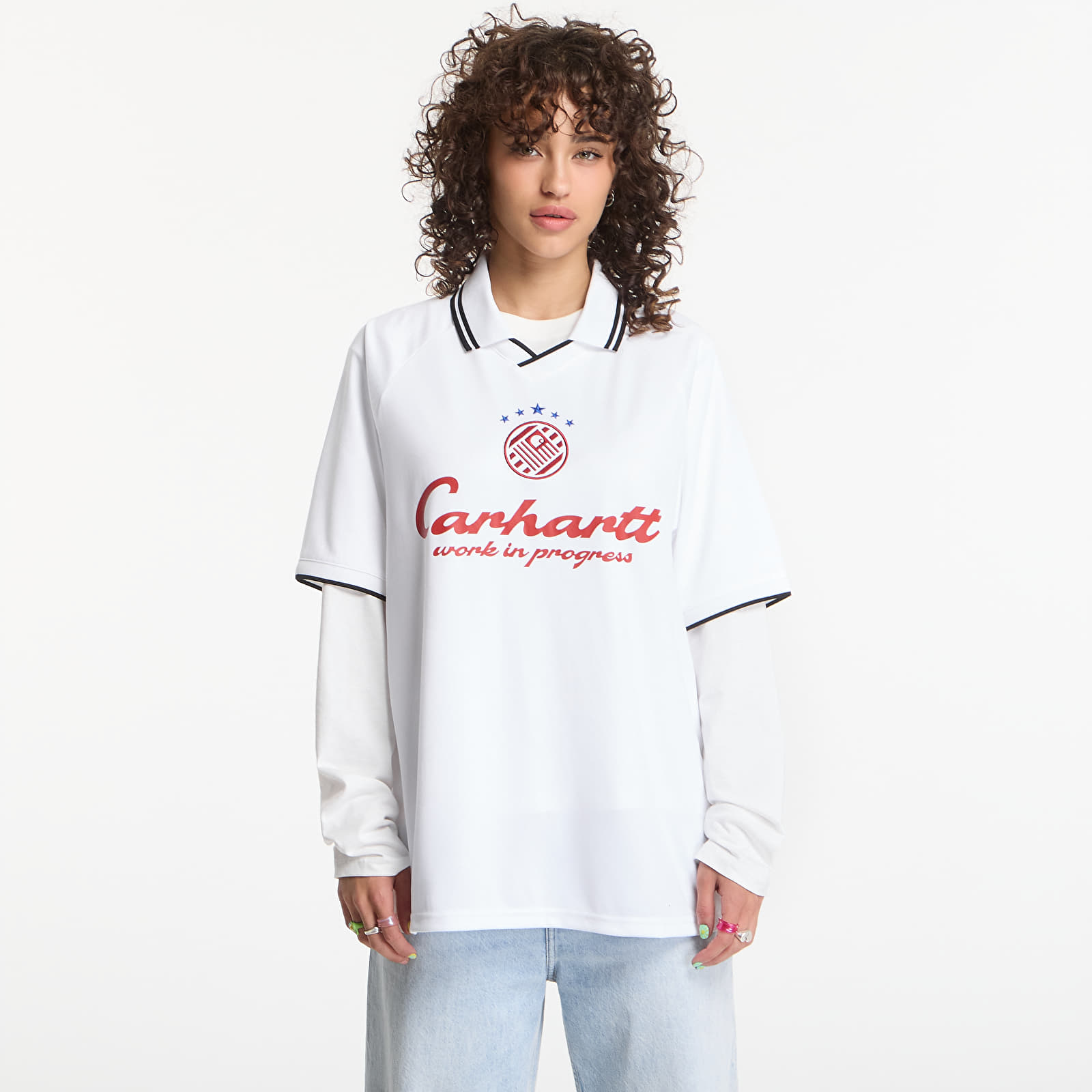 Pánske tričká Carhartt WIP S/S Terrace Football T-Shirt UNISEX Heart Train Jacquard, White