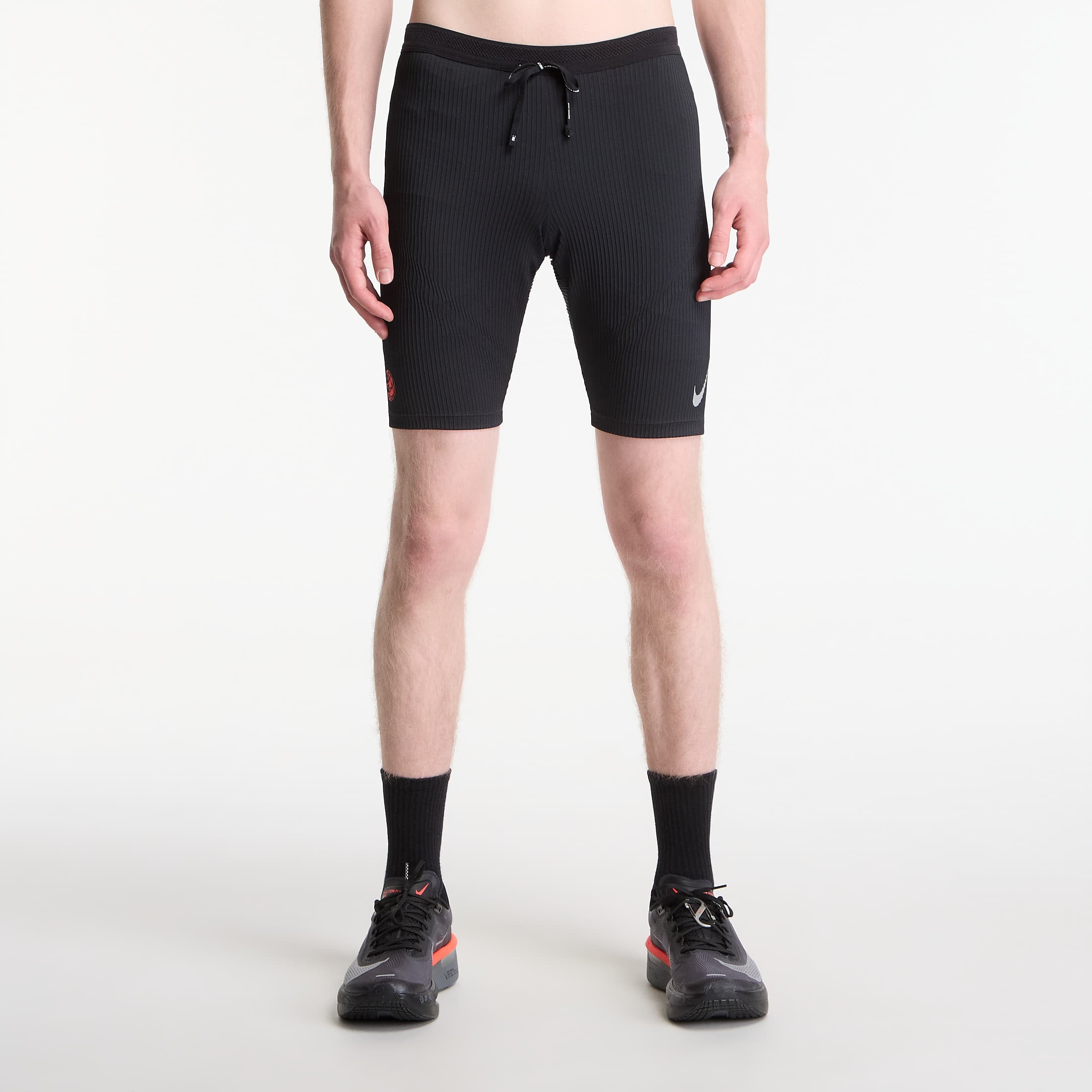 Легени Nike AeroSwift Men's Dri-FIT ADV Brief-Lined 1/2-Length Running Tights Black/ Dk Smoke Grey/ Bright Crimson L