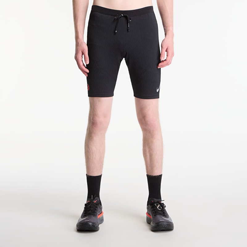 Legíny Nike AeroSwift Men's Dri-FIT ADV Brief-Lined 1/2-Length Running Tights Black/ Dk Smoke Grey/ Bright Crimson