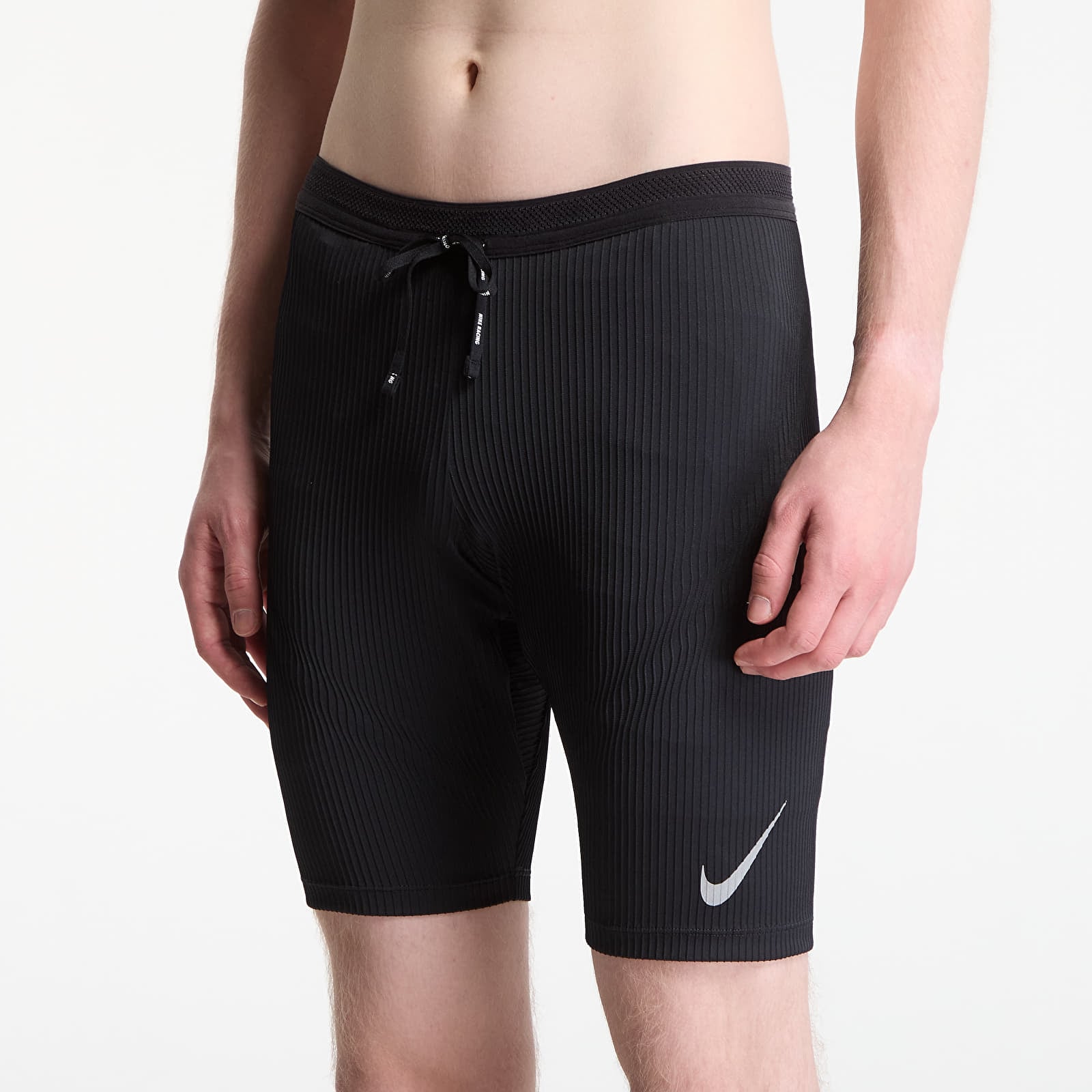 Ανδρικά κολάν Nike AeroSwift Men's Dri-FIT ADV Brief-Lined 1/2-Length Running Tights Black/ Dk Smoke Grey/ Bright Crimson