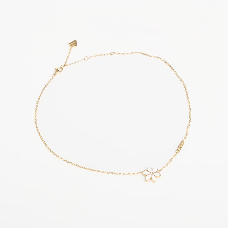 GUESS White Lotus Necklace Gold