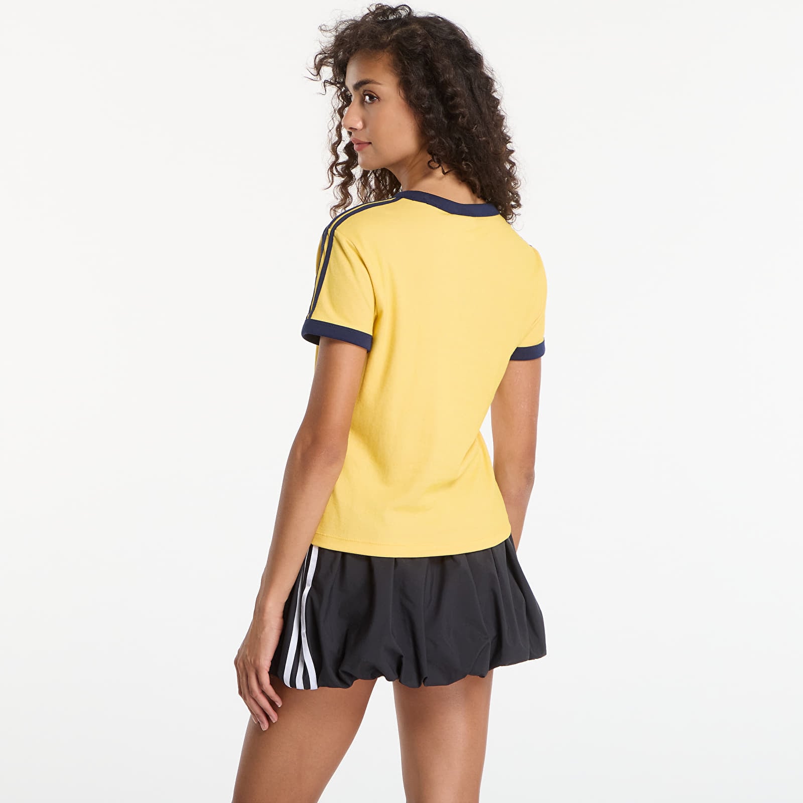 Naiste T-särgid adidas Heather 3-Stripes Cali T-Shirt Warm Vanilla/ Bold Gold/ Night Indigo