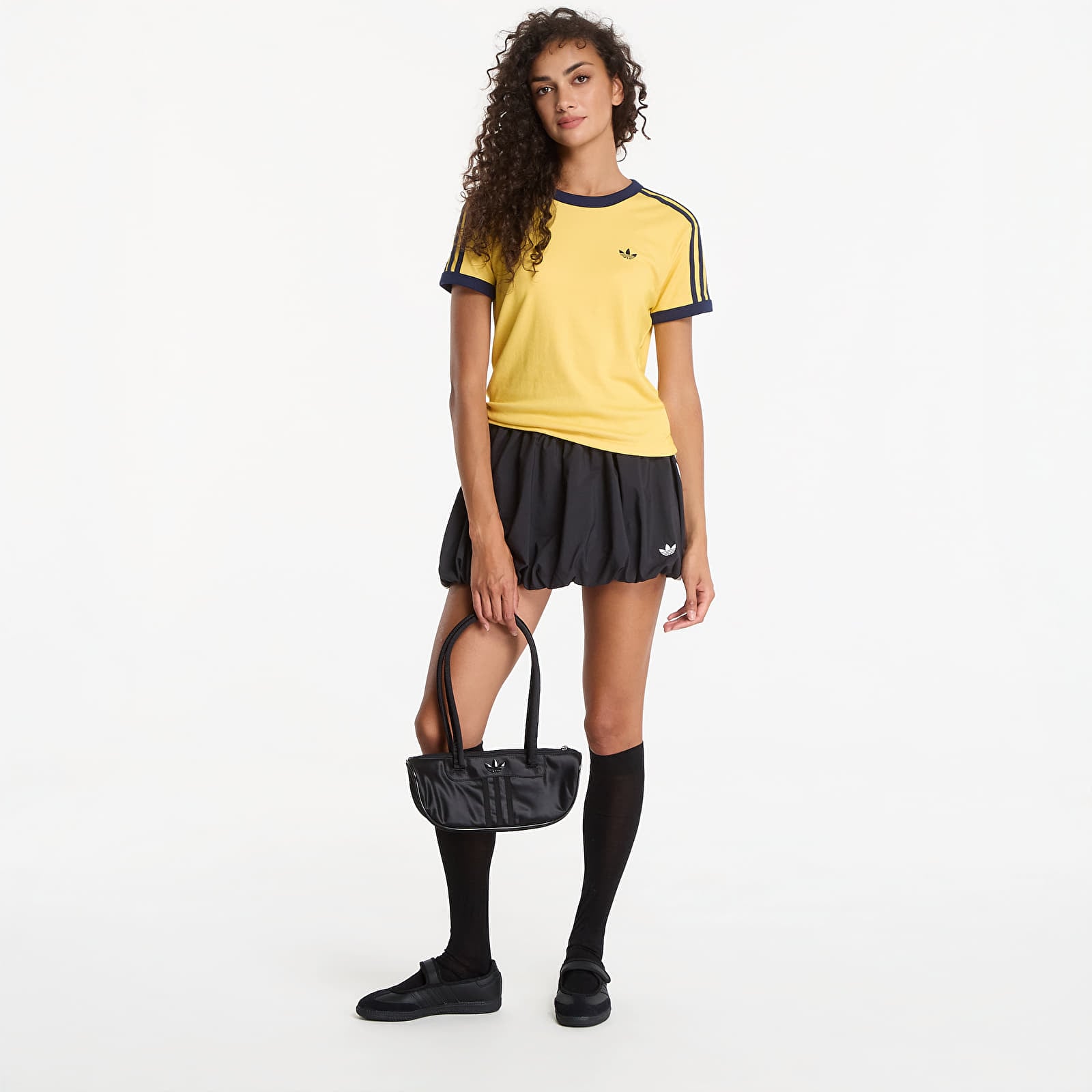 Naiste T-särgid adidas Heather 3-Stripes Cali T-Shirt Warm Vanilla/ Bold Gold/ Night Indigo