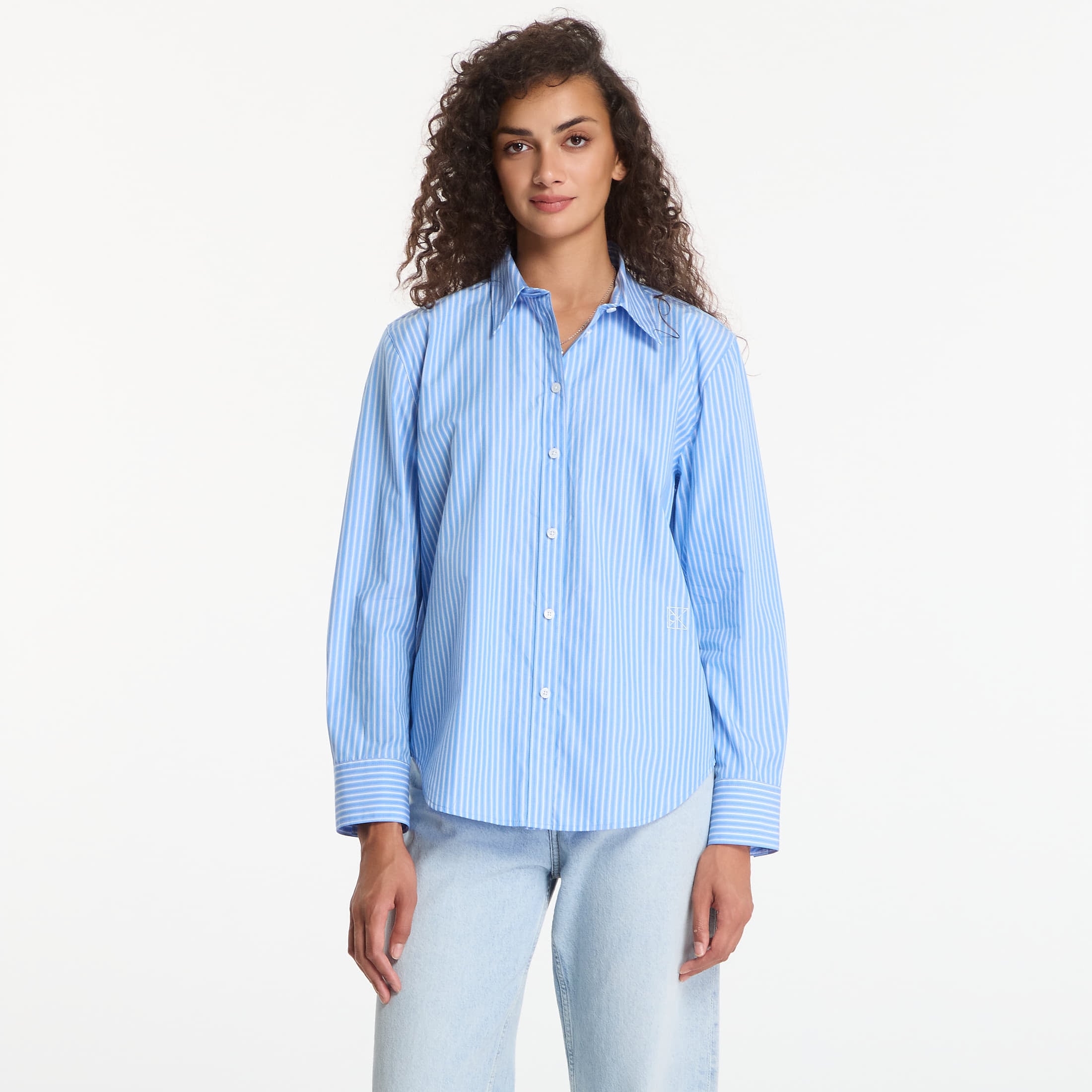 Πουκάμισο Calvin Klein Yarndye Cotton Poplin Regular Shirt Angel Hair Stripe Marina Brilliant M