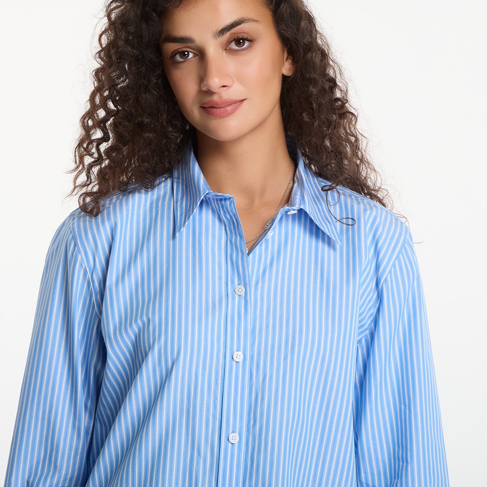 Shirts Calvin Klein Yarndye Cotton Poplin Regular Shirt Angel Hair Stripe Marina Brilliant