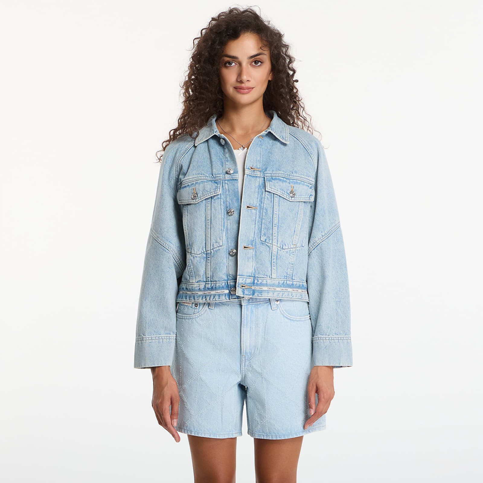 Jacken Calvin Klein Jeans Branded Boxy Denim Jacket Fresh Water