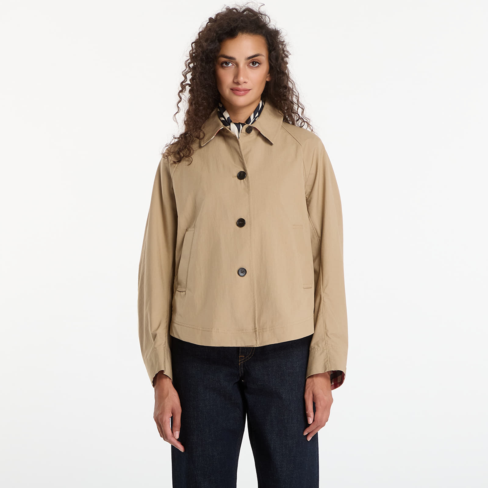 Jackets Tommy Hilfiger Cotton Short Jacket Camel