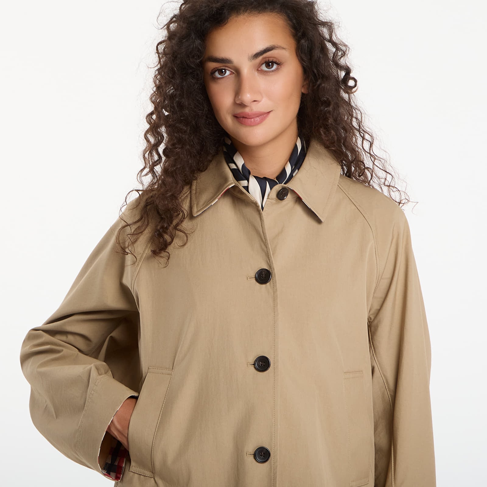 Jackets Tommy Hilfiger Cotton Short Jacket Camel