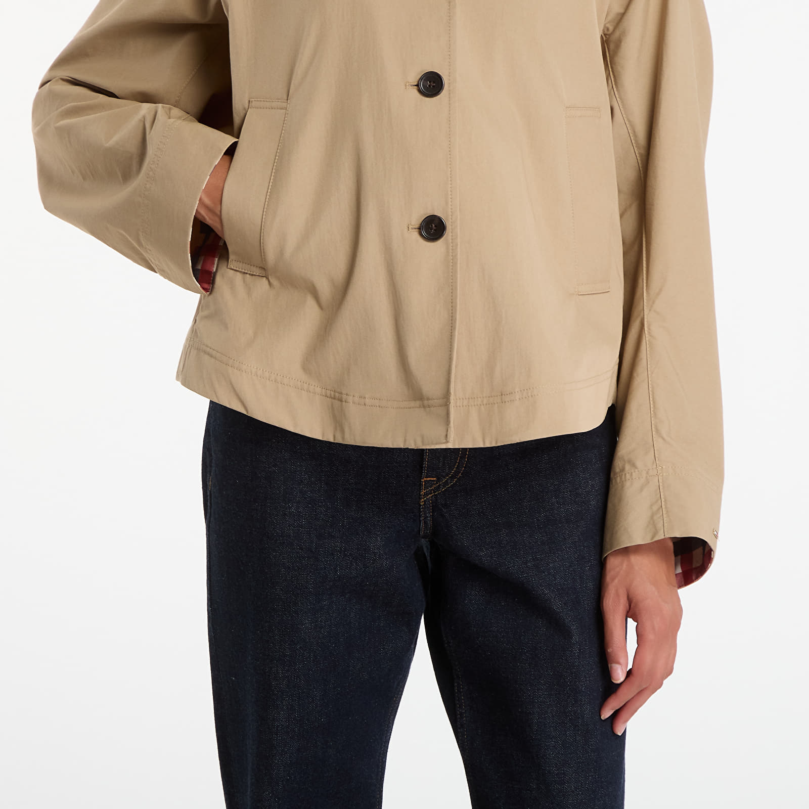 Jackets Tommy Hilfiger Cotton Short Jacket Camel