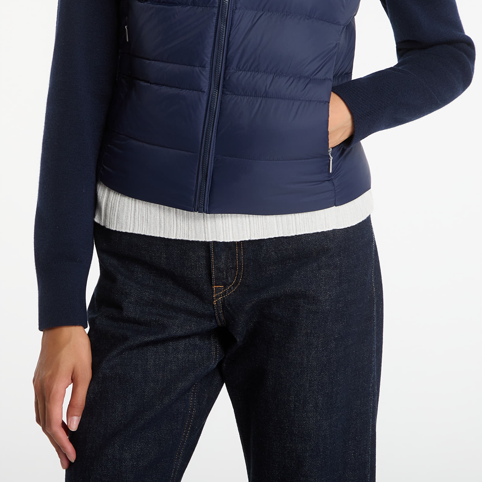 Bundy Tommy Hilfiger Lw Down Knit Mix Jacket Dark Night Navy