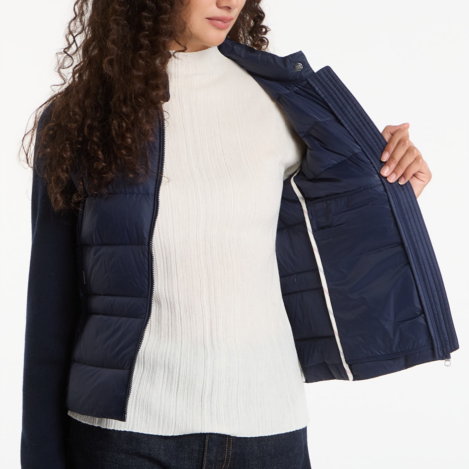 Bundy Tommy Hilfiger Lw Down Knit Mix Jacket Dark Night Navy