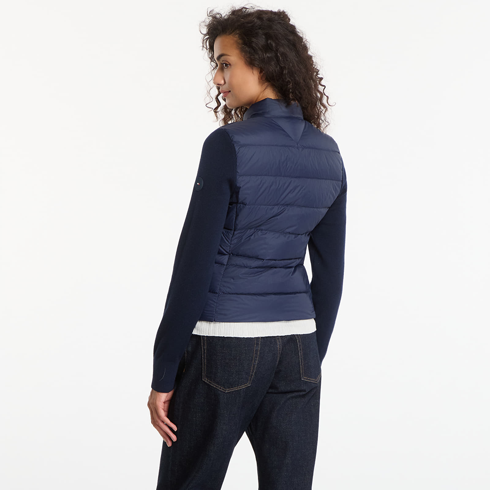 Bundy Tommy Hilfiger Lw Down Knit Mix Jacket Dark Night Navy