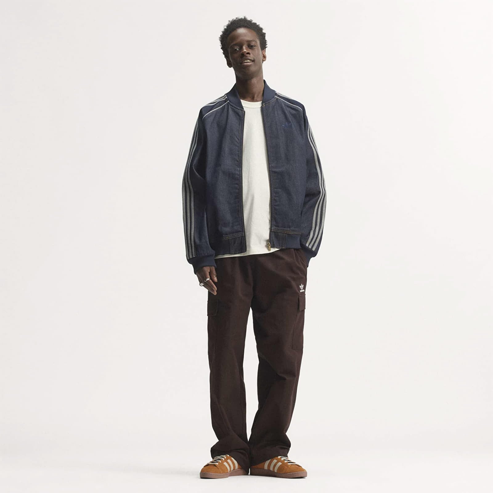 Herrenjacken adidas SST Adicolor Denim Tracktop Indigo Denim