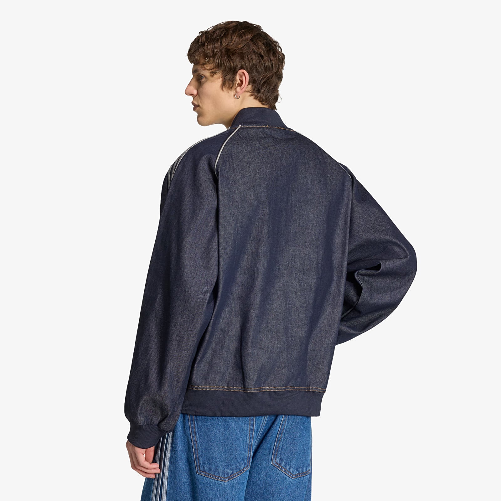 Herrenjacken adidas SST Adicolor Denim Tracktop Indigo Denim