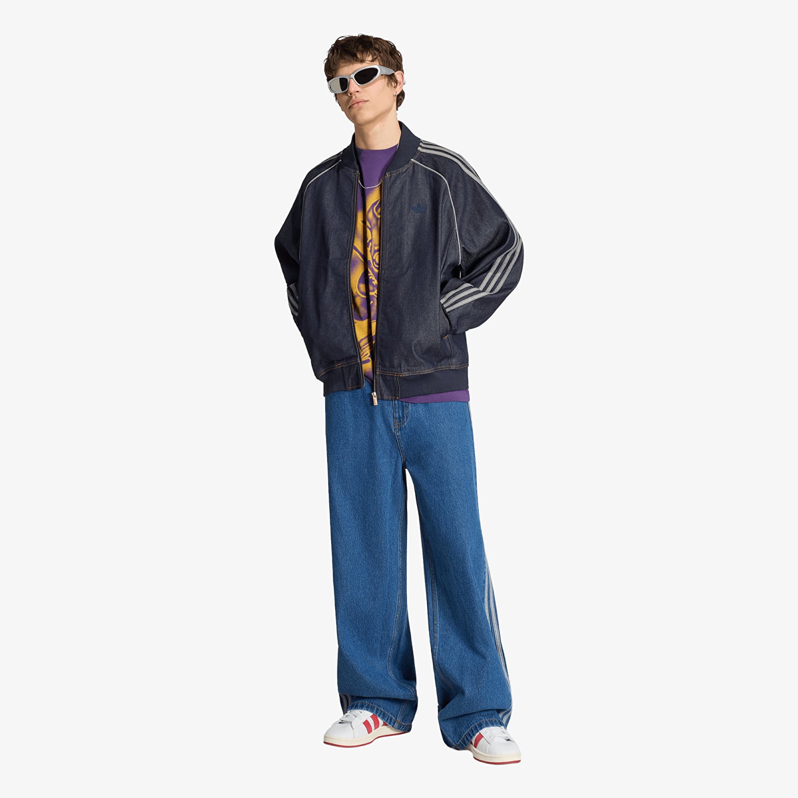 Herrenjacken adidas SST Adicolor Denim Tracktop Indigo Denim