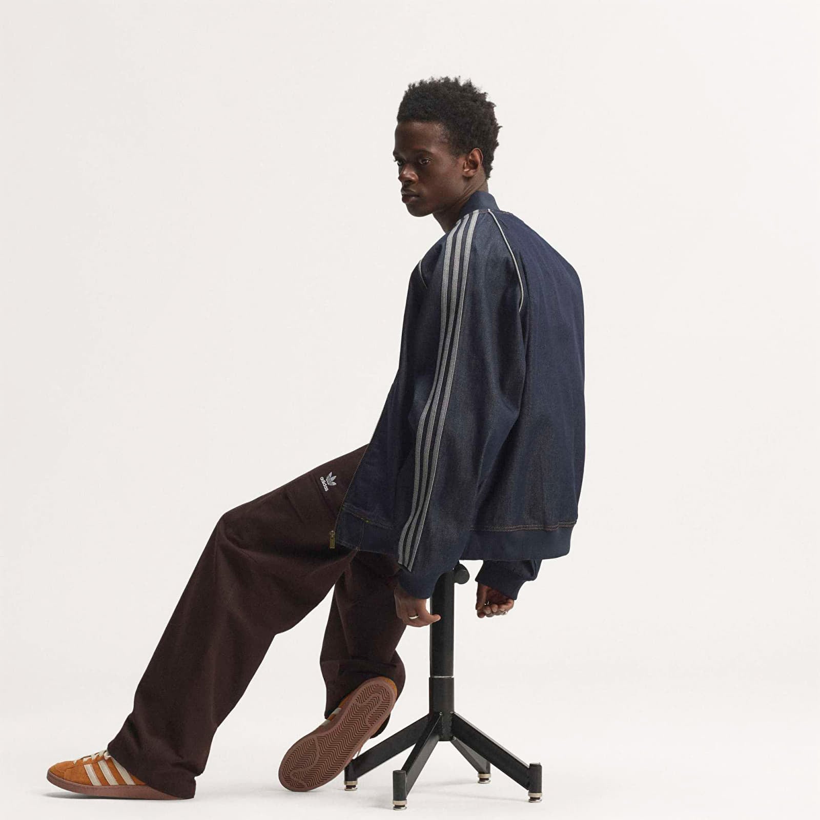Herrenjacken adidas SST Adicolor Denim Tracktop Indigo Denim