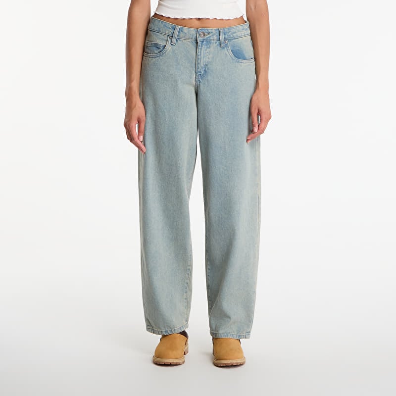 Urban Classics Ladies Mid Waist 90´s Jeans New Light Blue Dirty Washed