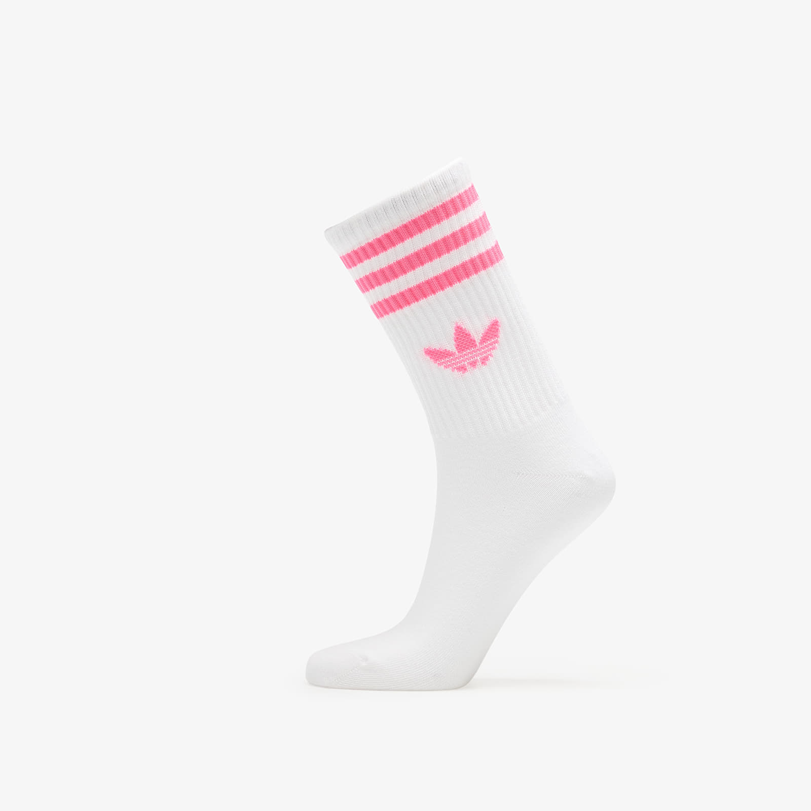 Men's socks adidas 3-Stripes Crew Socks 3-Pack White/ Lucid Pink/ Preloved Scarlet
