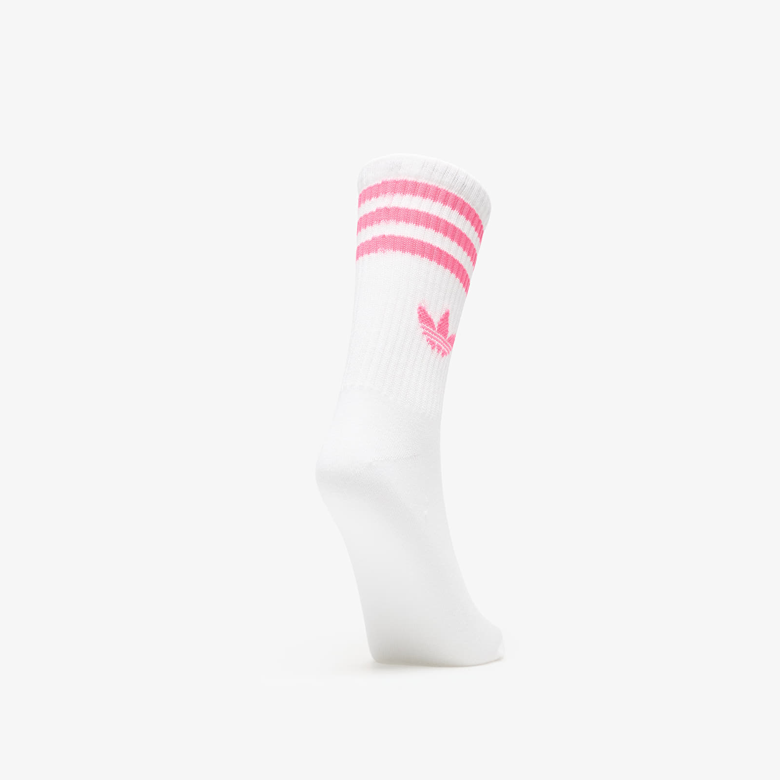 Men's socks adidas 3-Stripes Crew Socks 3-Pack White/ Lucid Pink/ Preloved Scarlet