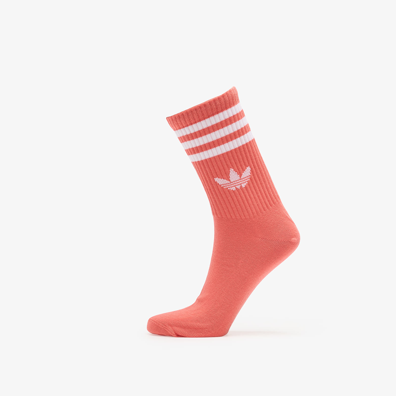 Men's socks adidas 3-Stripes Crew Socks 3-Pack White/ Lucid Pink/ Preloved Scarlet