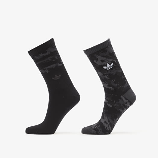 adidas Camo Crew Sock 2-Pack Carbon/ Black