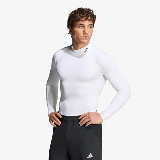 T-paita adidas Training Mockneck Long Sleeve T-Shirt White