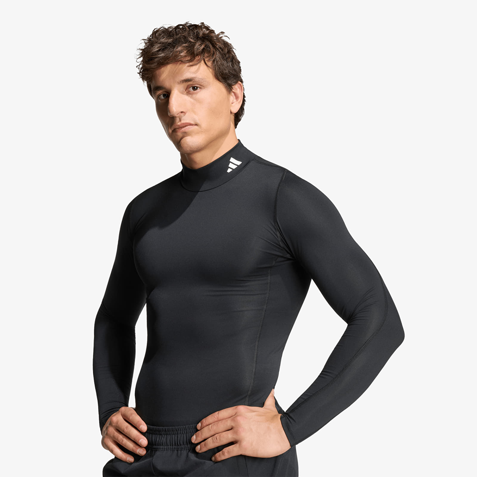 Miesten T-paidat adidas Techfit Compression Training Mock Neck Long Sleeve T-Shirt Black