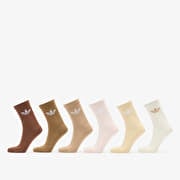 adidas Trefoil Cushion Crew Socks 6-Pack Cream White/ Wonder Quartz
