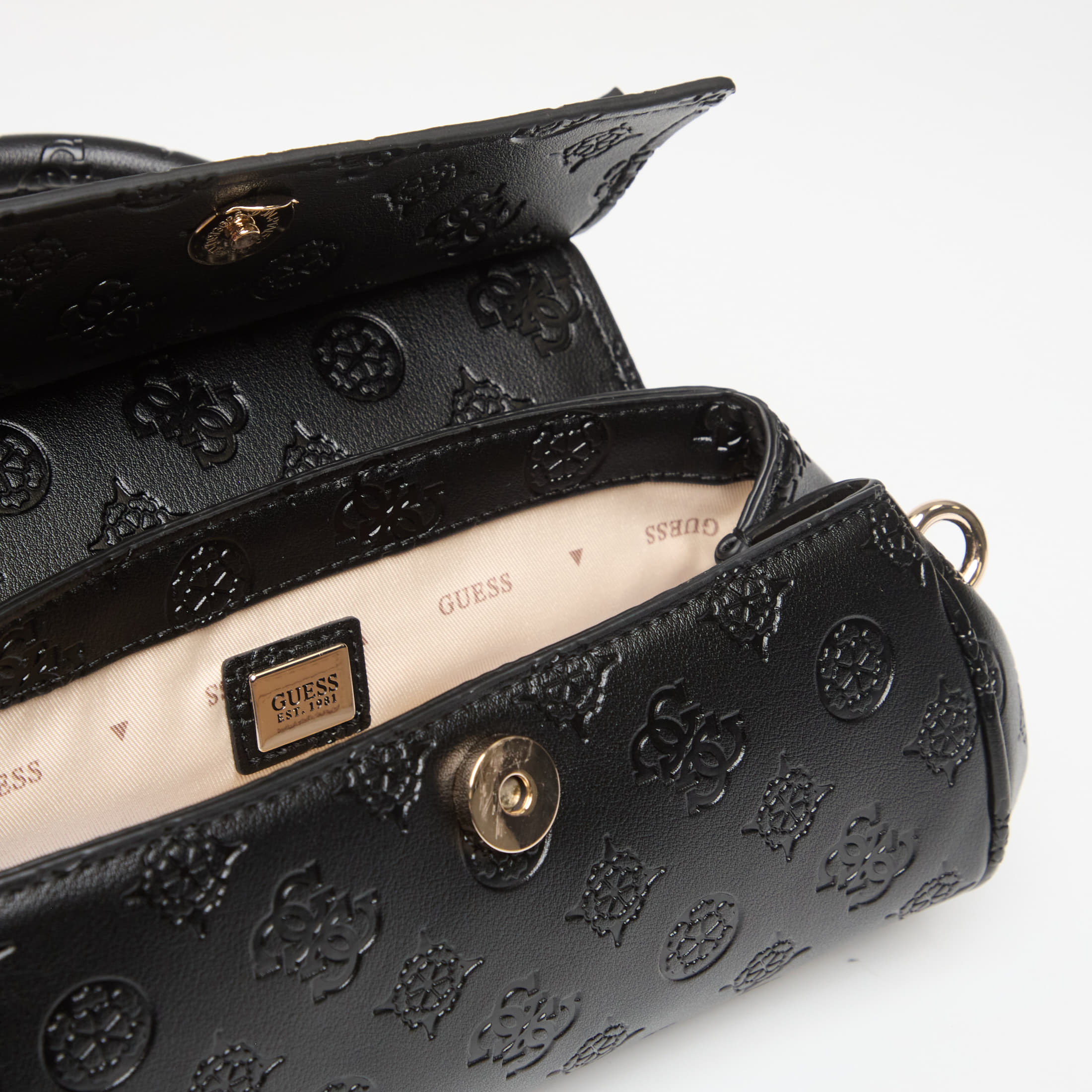 GUESS Diana Mini Top Handle Flap Black Logo Universal