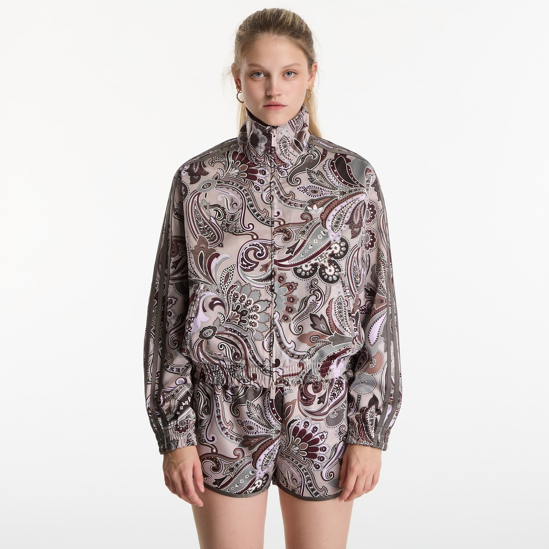 Veste adidas Liberty London Firebird Satin Tracktop Multicolor Wonder Taupe S 90$