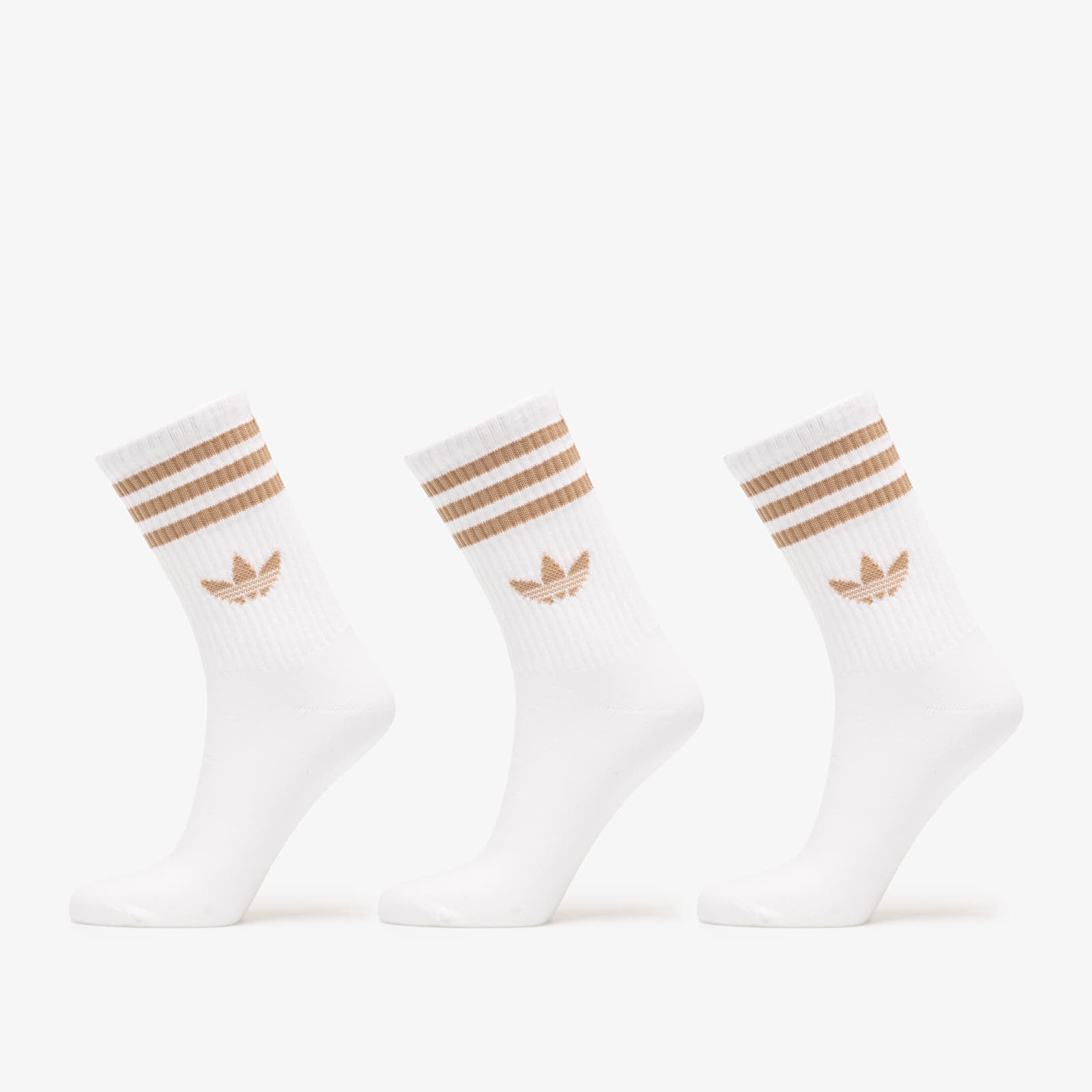 Férfi zoknik adidas 3-Stripes Crew Socks 3-Pack White/ Cardboard