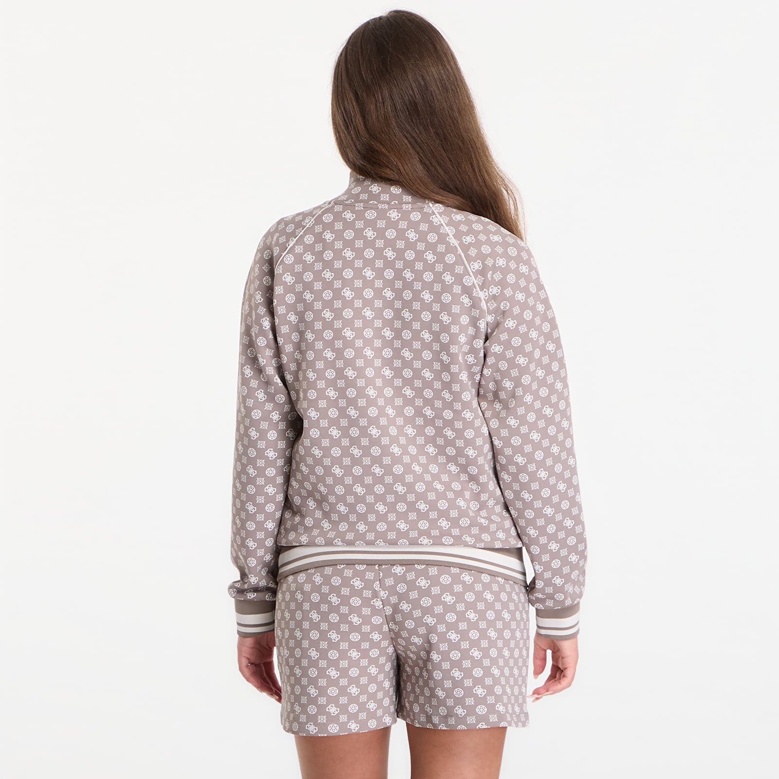 Mikiny GUESS Aggie Full Zip Sweatshirt Aop/ Ologra
